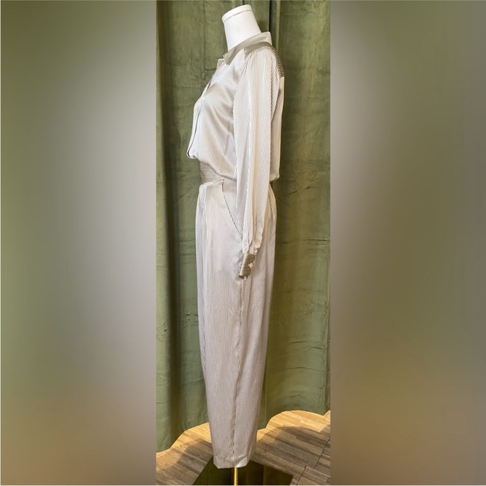 Geoffrey Beene Elegant Beige Women's  100% silk Pantsuit, US6 - Picture 2 of 12